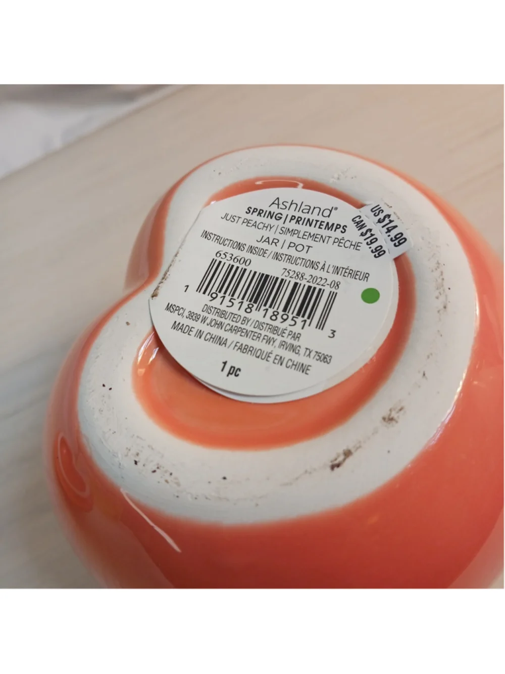 Ceramic Peach Jar Kitchen Orange With Lid Just Peachy By Ashland Spring juicy